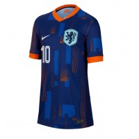 Camiseta Países Bajos Memphis Depay #10 Segunda Equipación Replica Eurocopa 2024 para mujer mangas cortas